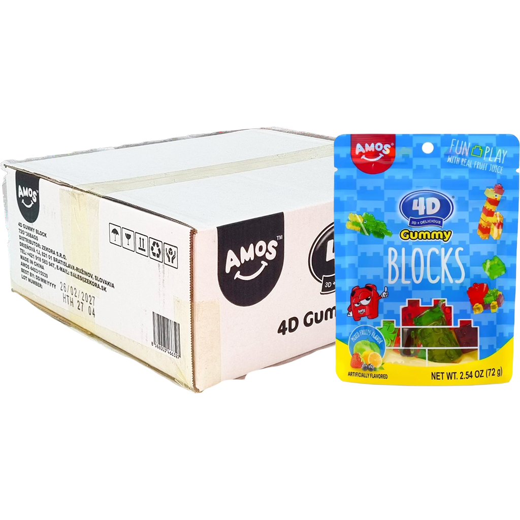 Amos 4D Gummy Blocks 72g Amos 4D Gummy Blocks 72g