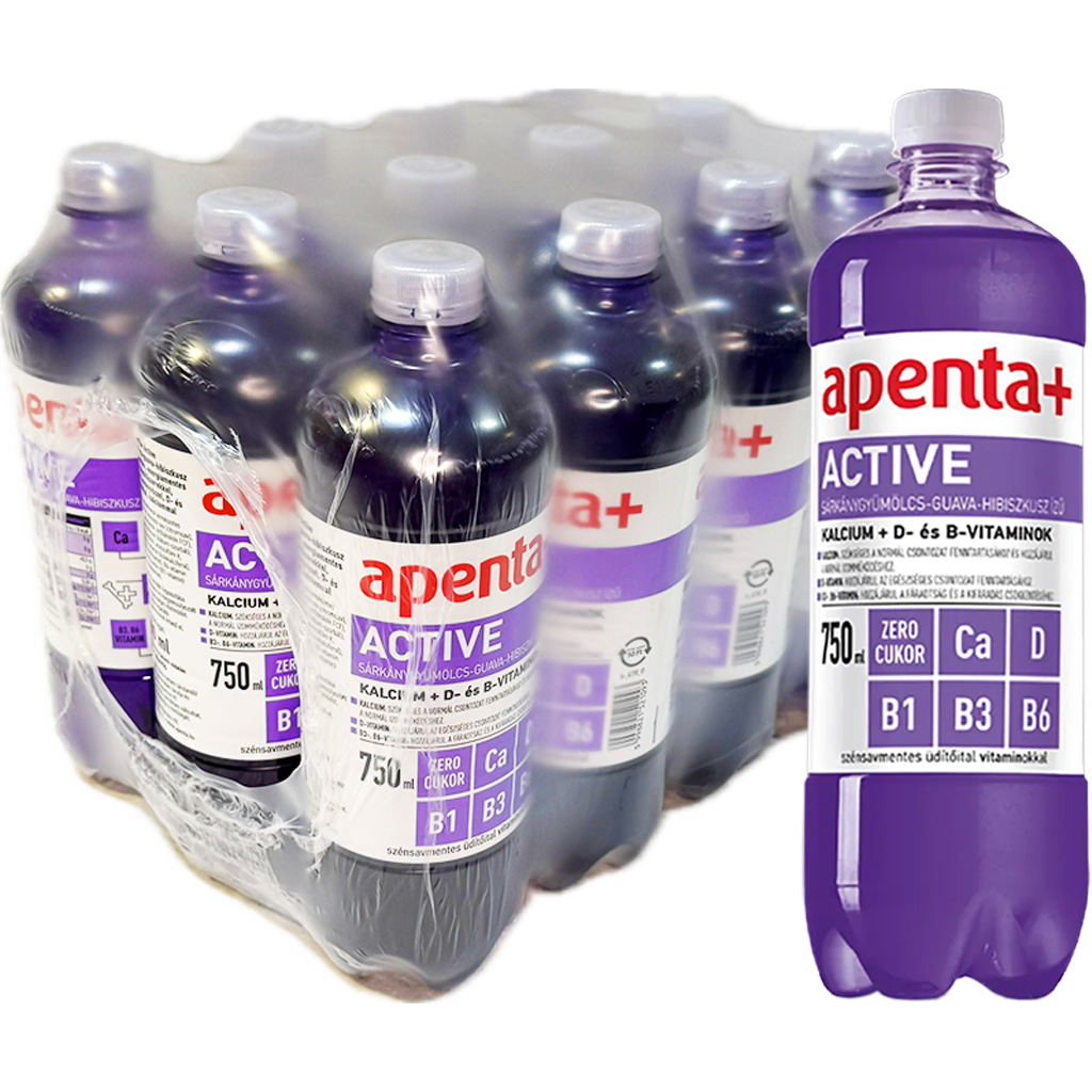 Apenta+ Active (Sárkánygyümölcs-Guava) 0,75l   DRS
