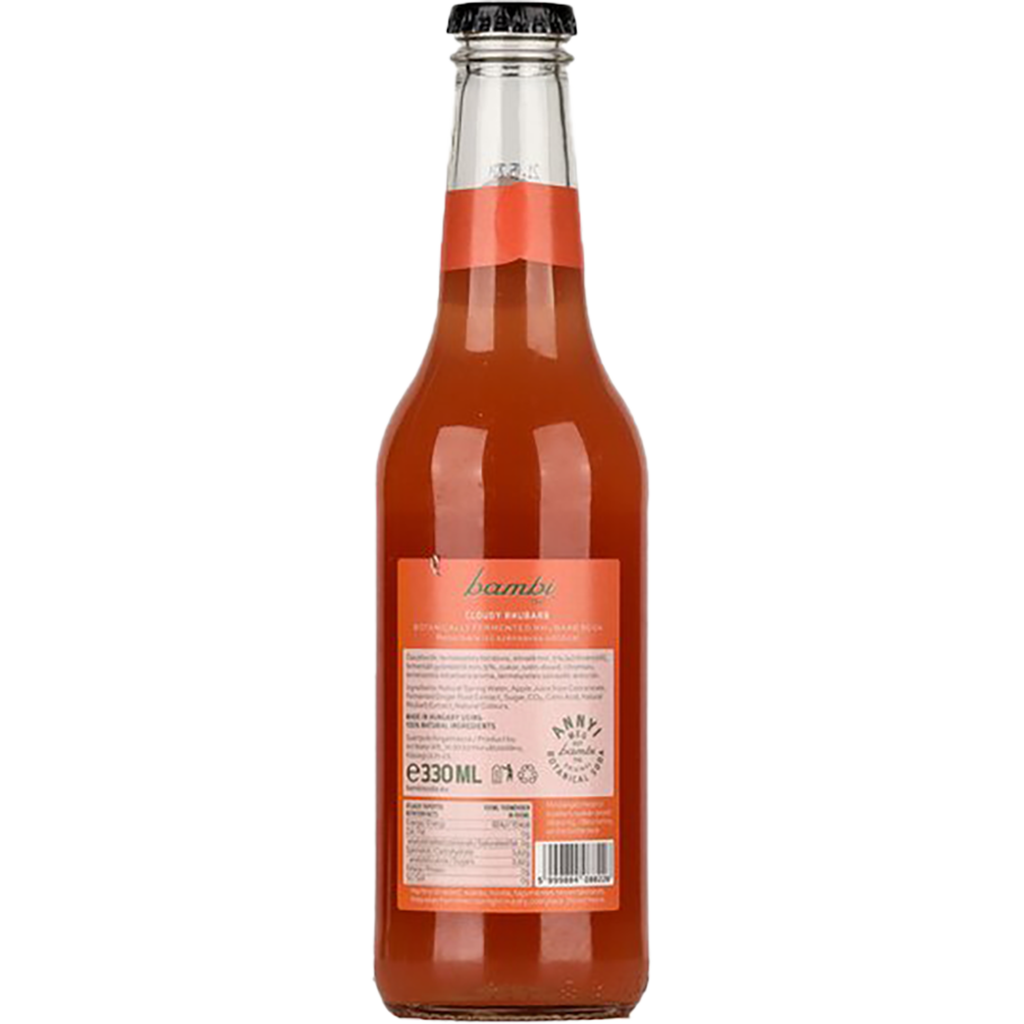 BAMBI Cloudy Rhubarb Rebarbarás üdítőital 330 ml  DRS - 2