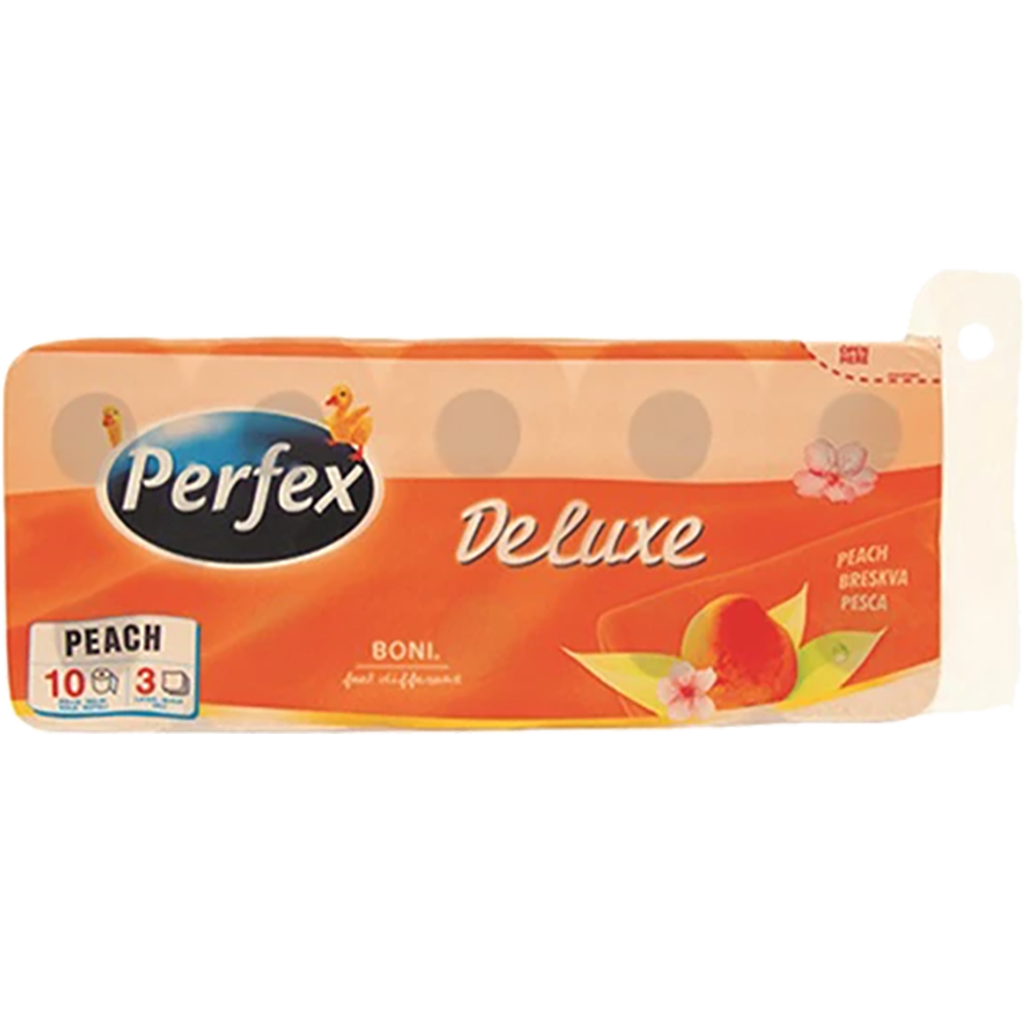 Boni Perfex toalettpapír DeLuxe 3 rétegű barackos 10tek. (150 lap)
