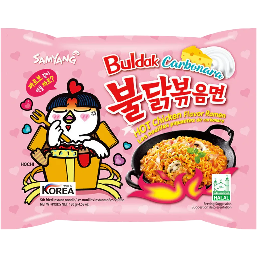 Buldak istant ramen tészta Carbonara hot chicken 140g