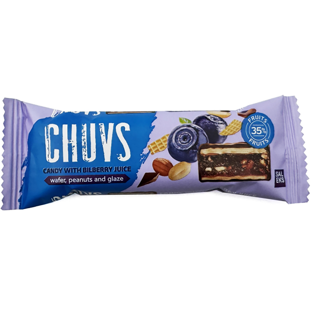 CHUVS gyümölcsszelet, pirított mogyoróval és áfonyával 30g CHUVS gyümölcsszelet, pirított mogyoróval és áfonyával 30g