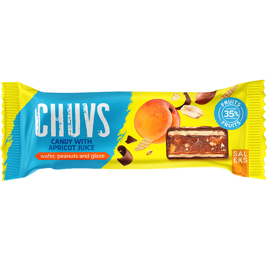 CHUVS gyümölcsszelet, pirított mogyoróval és sárgabarackkal 30g CHUVS gyümölcsszelet, pirított mogyoróval és sárgabarackkal 30g