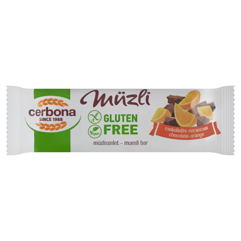 Cerbona Gluténmentes csokoládé-narancs 35g 1/20