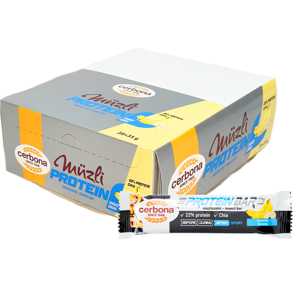 Cerbona Protein banános müzli szelet 35g 1/20