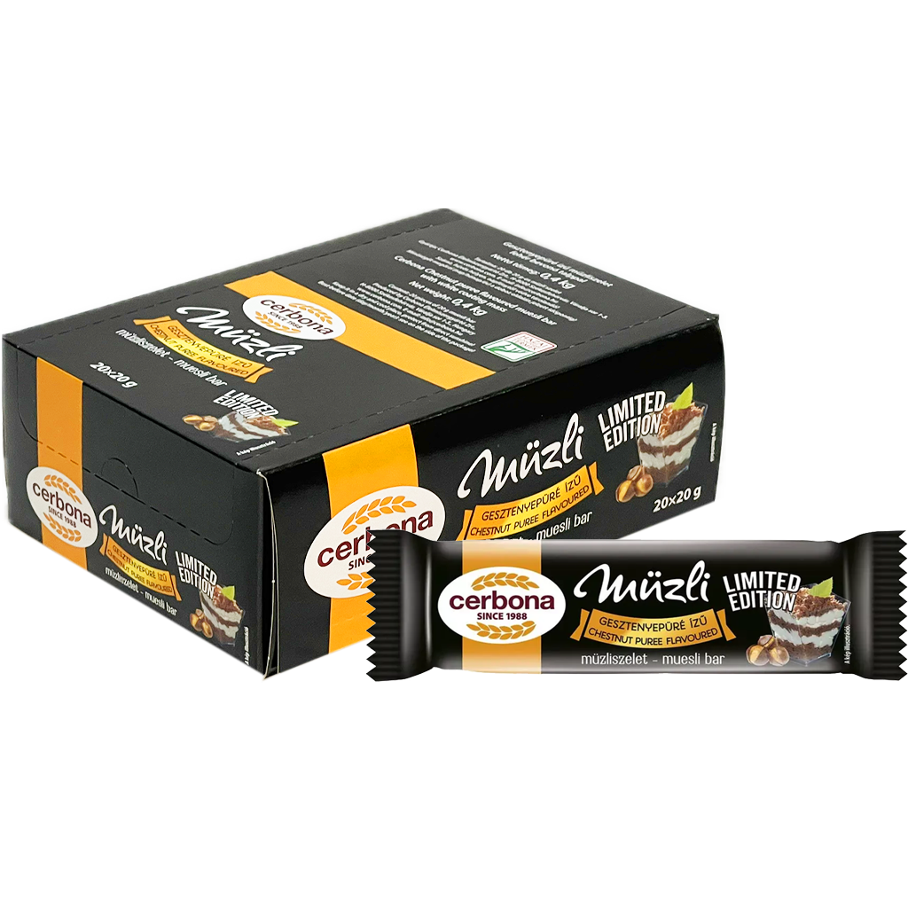 Cerbona müzliszelet limitált gesztenyepürés 20g