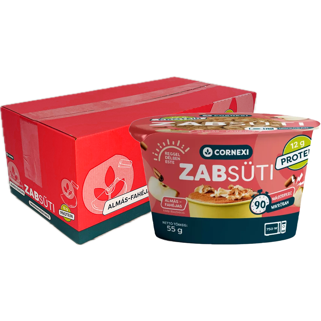 Cornexi Protein Zabsüti - almás-fahéjas alappor zabbal, poharas sütemény készítéséhez 55g