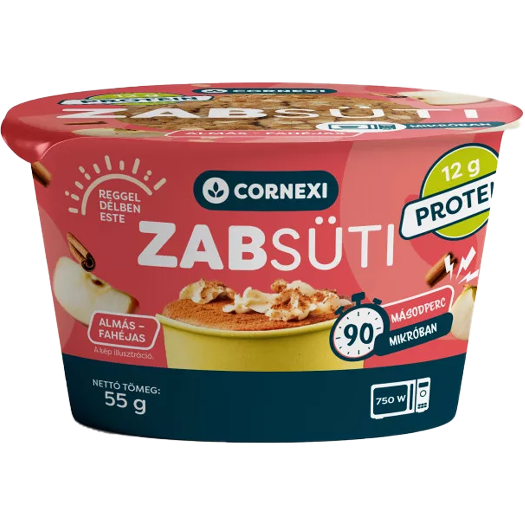 Cornexi Protein Zabsüti - almás-fahéjas alappor zabbal, poharas sütemény készítéséhez 55g
