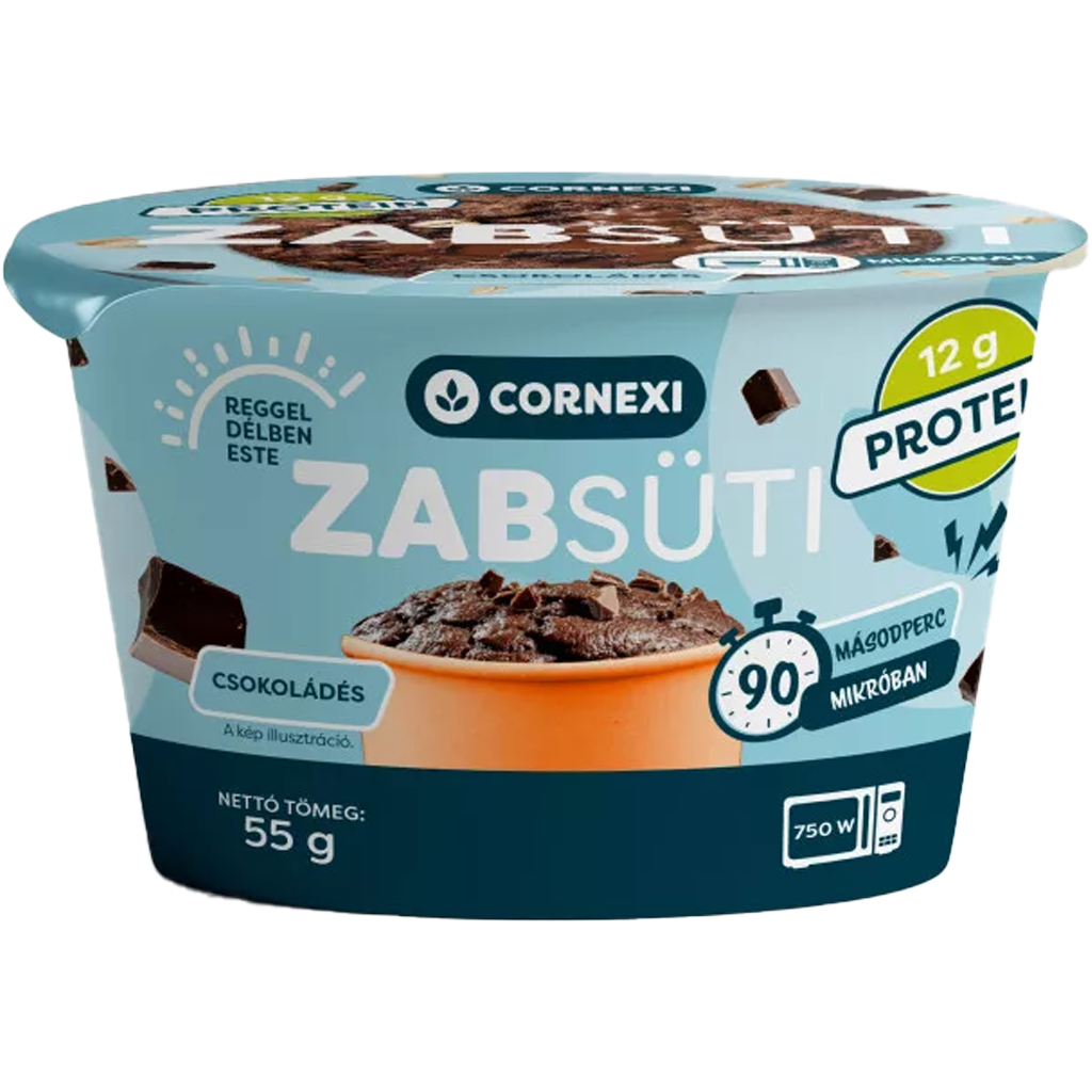 Cornexi Protein Zabsüti - csokoládés alappor zabbal, poharas sütemény készítéséhez 55g
