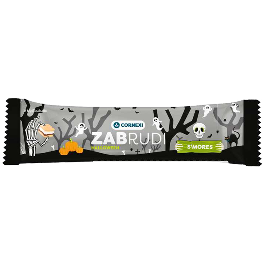Cornexi Zabrudi Halloween Vaníliás töltelékkel, pillecukorízű zabrúd kakaós tejbevonattal 30g - 1