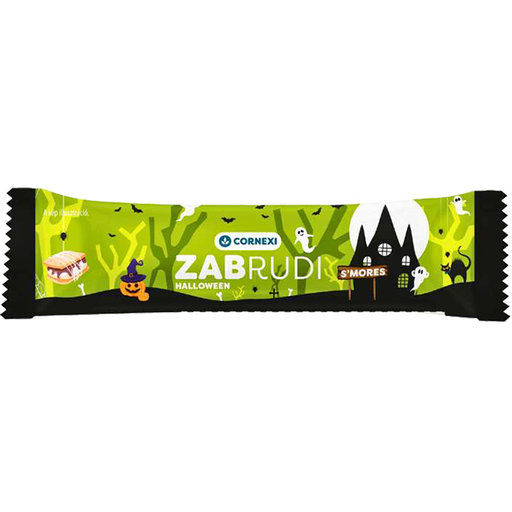 Cornexi Zabrudi Halloween Vaníliás töltelékkel, pillecukorízű zabrúd kakaós tejbevonattal 30g - 2