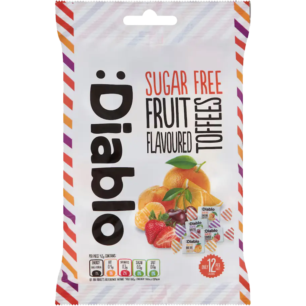 Diablo cukormentes gyümölcskaramella 75g