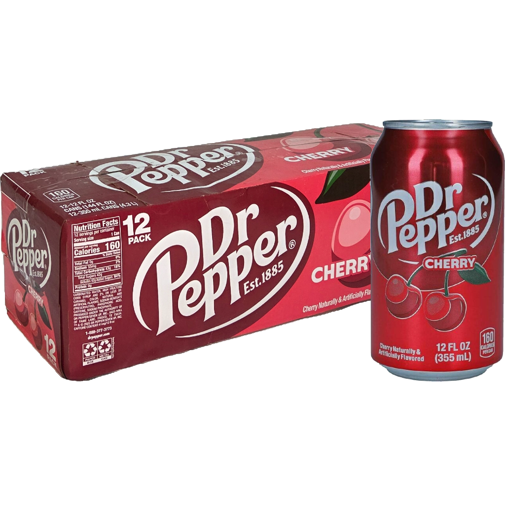 Dr. Pepper USA Cherry cseresznyés szénsavas üdítőital 355ml  DRS