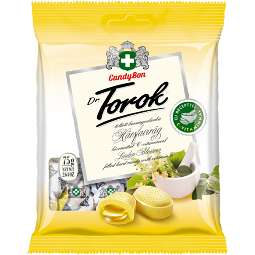 Dr. Torok Hársfavirág töltött keménycukorka 75g Dr. Torok Hársfavirág töltött keménycukorka 75g