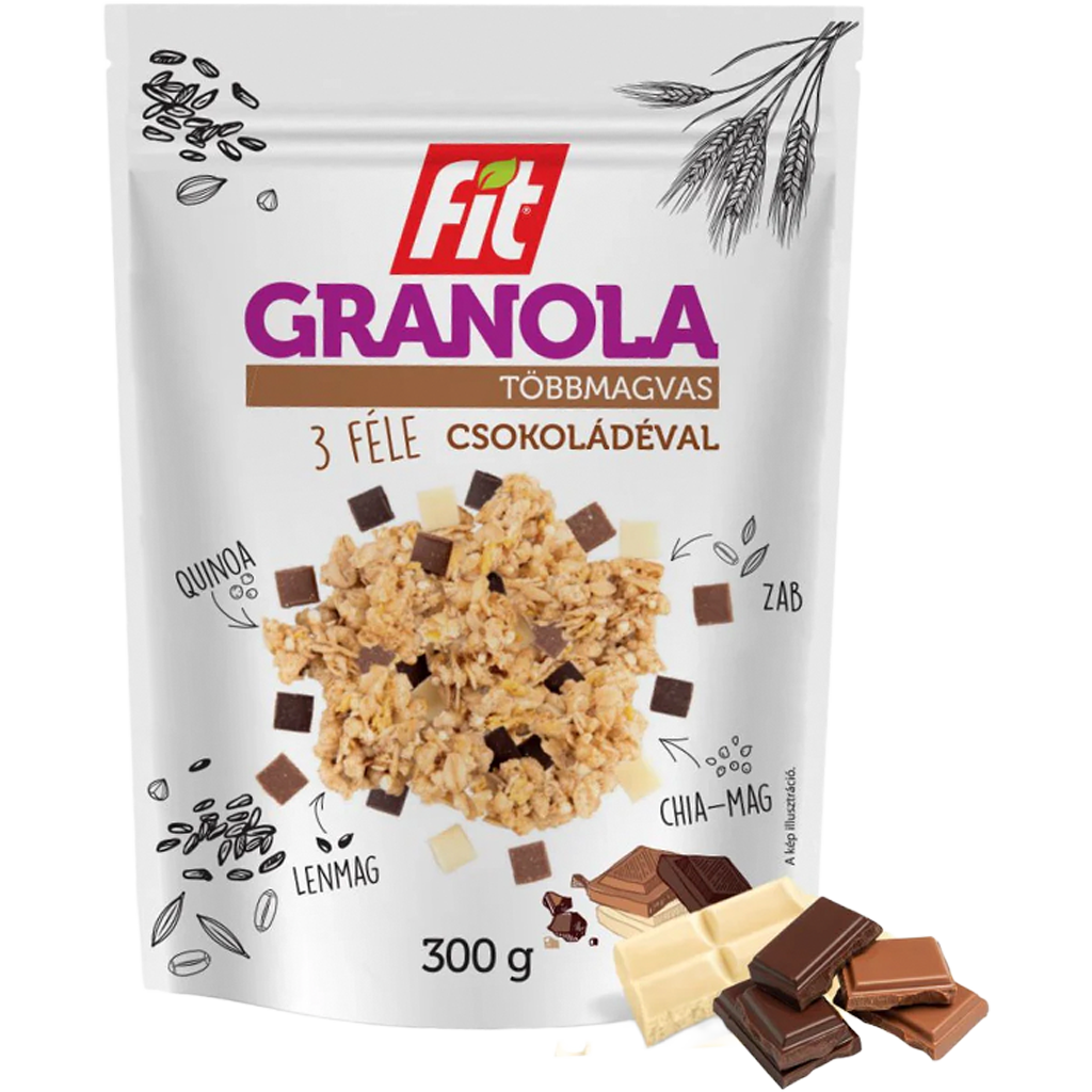FIT Granola 3 féle Csokoládéval 300g