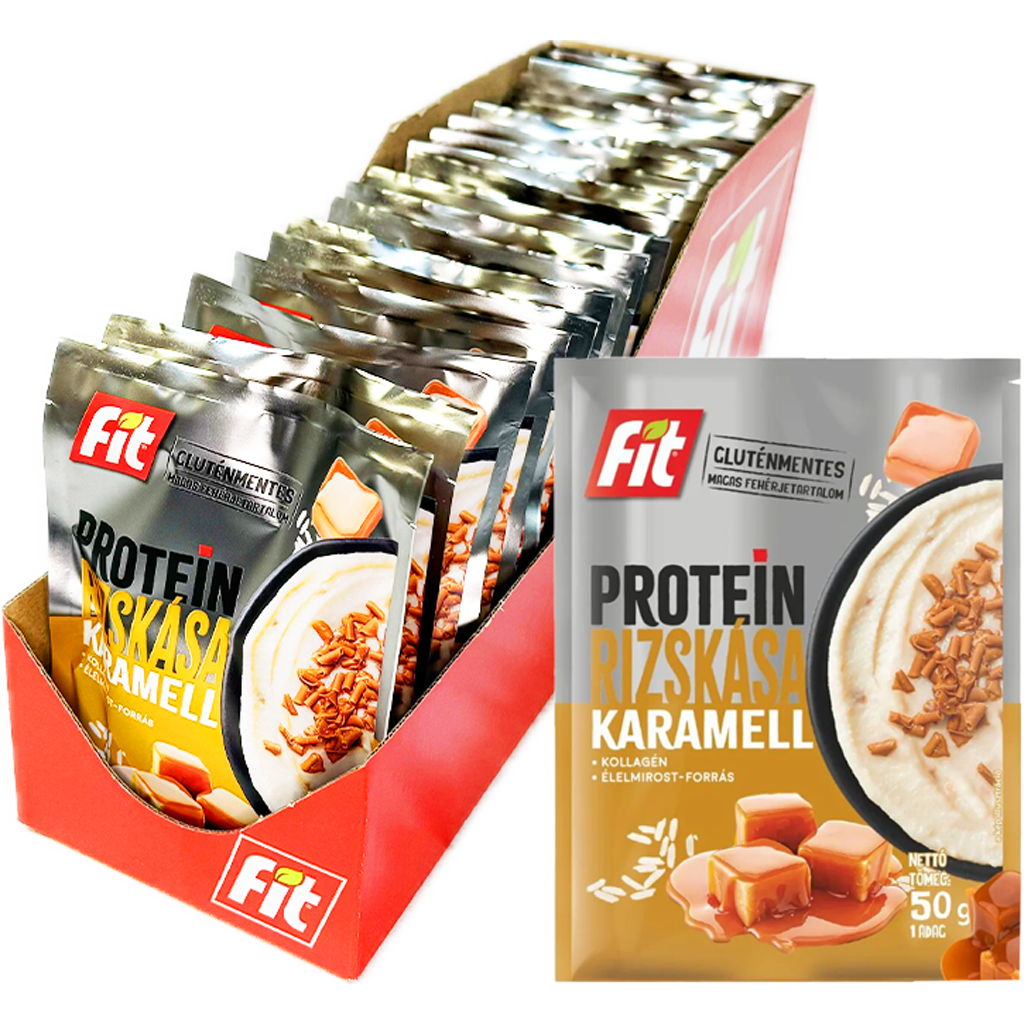 Fit Protein Rizskása kollagénnel és karamellel, Gluténmentes 50g Fit Protein Rizskása kollagénnel és karamellel, Gluténmentes 50g