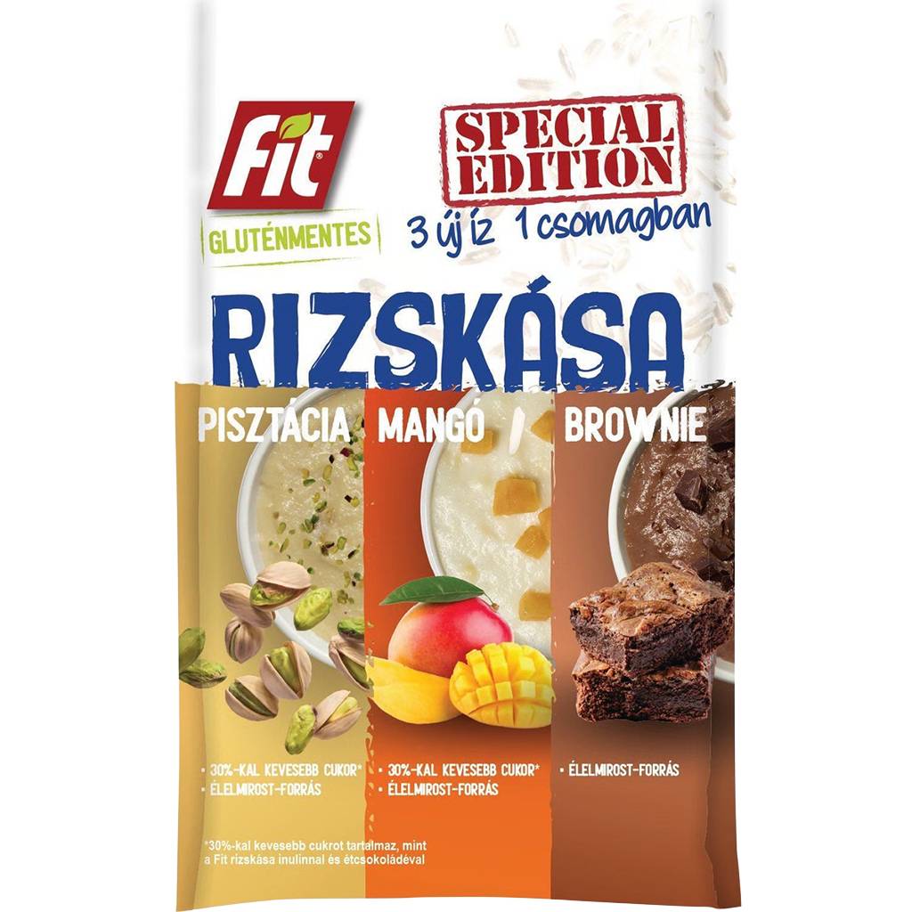 Fit Rizskása Special Edititon 3x60g (pisztácia, mangó, brownie)