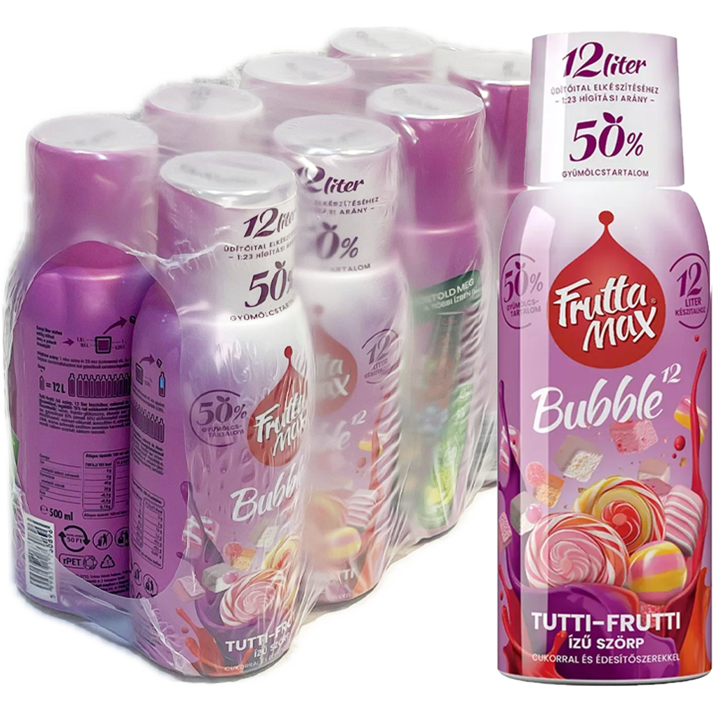 Frutta Max Bubble tutti-frutti gyümölcsszörp 500ml DRS Frutta Max Bubble tutti-frutti gyümölcsszörp 500ml DRS