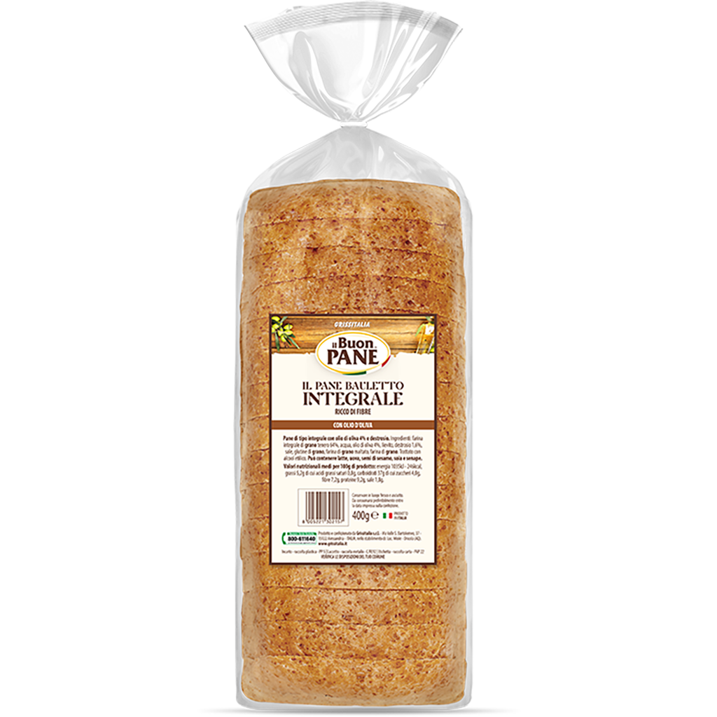 IL BUON PANE Toast szeletelt teljes kiőrlésű kenyér 400g