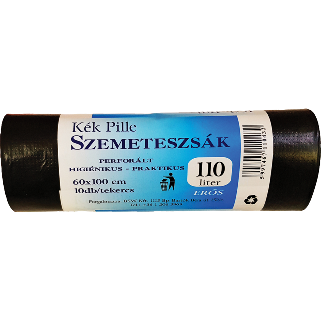 Kék Pille szalagbehúzós szemeteszsák 110l 10db-os