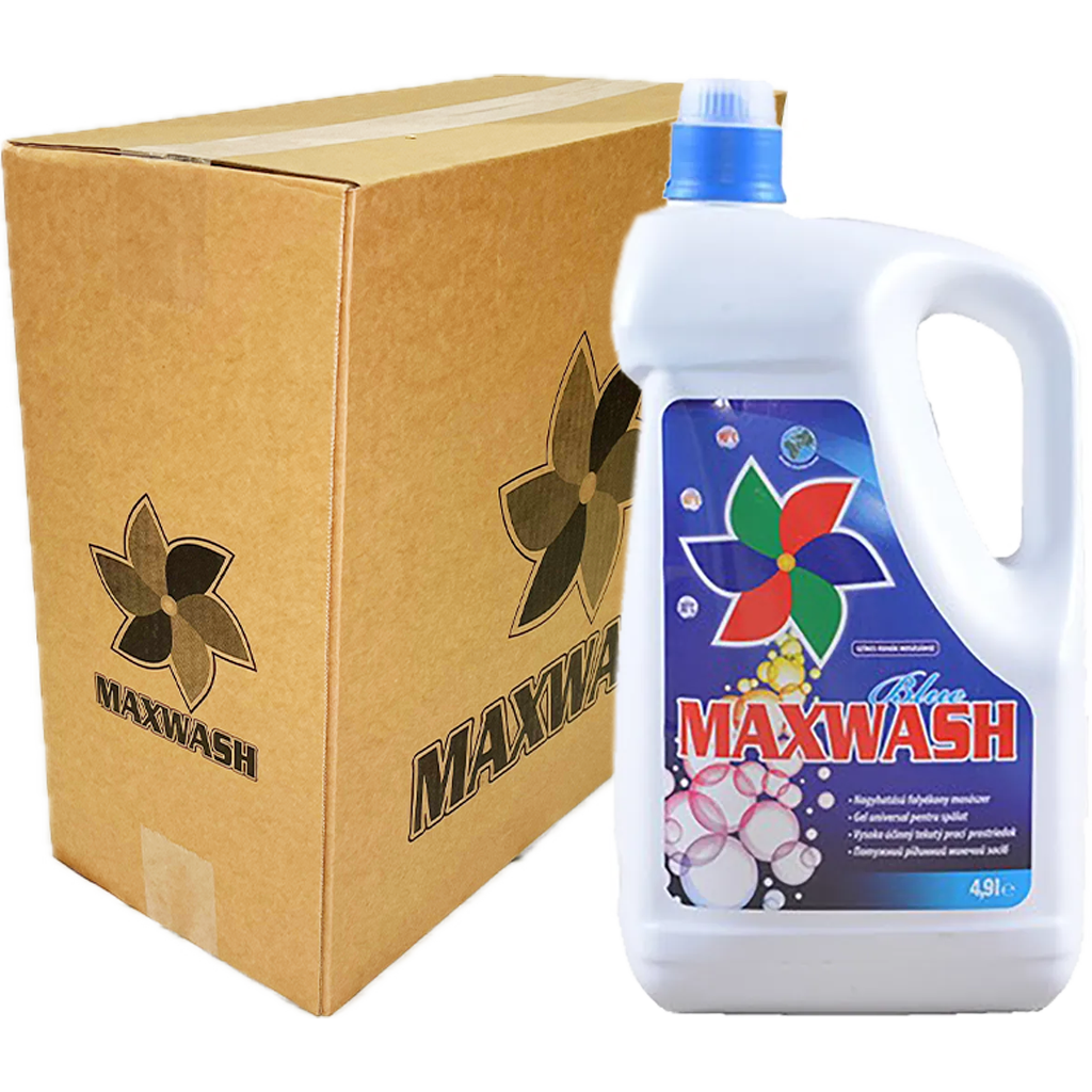 Maxwash Kék folyékony mosószer színes és fehér ruhákhoz 4,9l 