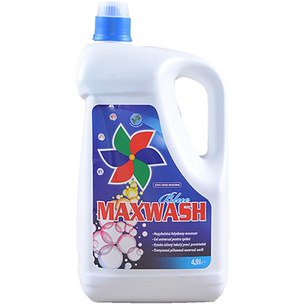 Maxwash Kék folyékony mosószer színes és fehér ruhákhoz 4,9l 