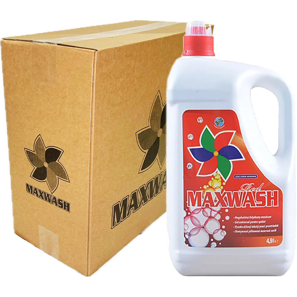 Maxwash Piros Color folyékony mosószer színes és fehér ruhákhoz 4,9l
