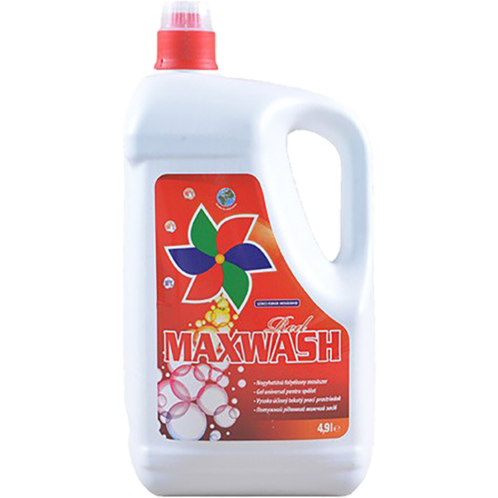 Maxwash Piros Color folyékony mosószer színes és fehér ruhákhoz 4,9l