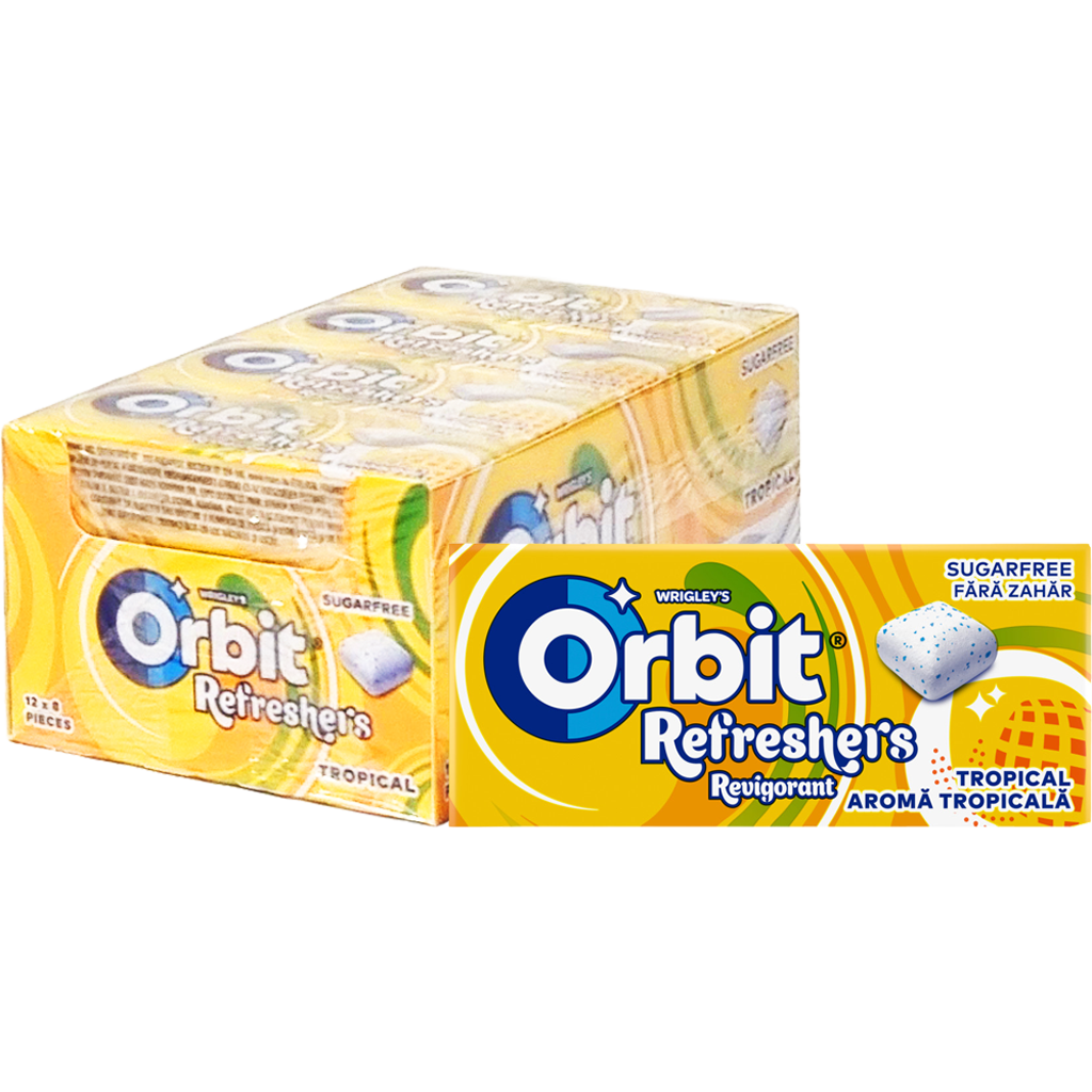 Orbit Refreshers Tropical gyümölcsízű cukormentes rágógumi (8db) Orbit Refreshers Tropical gyümölcsízű cukormentes rágógumi (8db)
