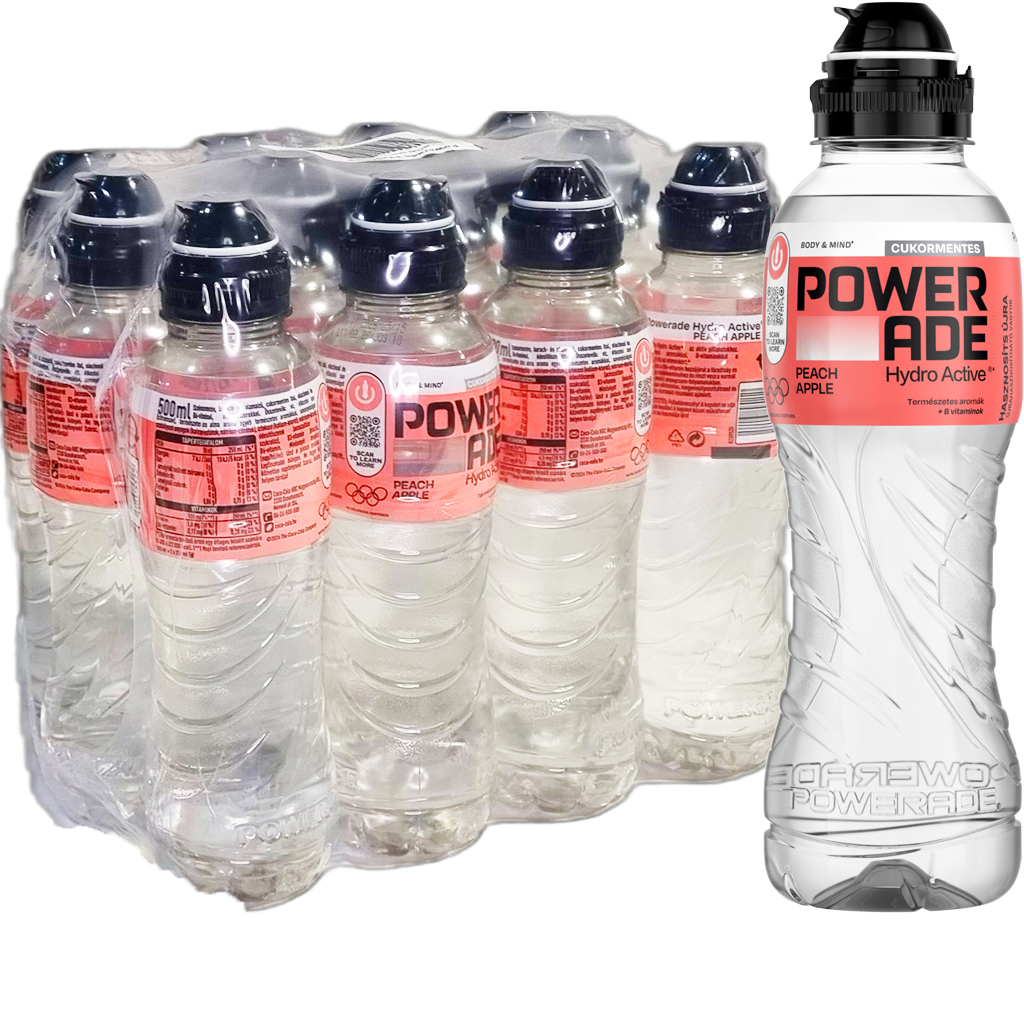 Powerade 0,5l Zero Hydroactive Peach-Apple  DRS
