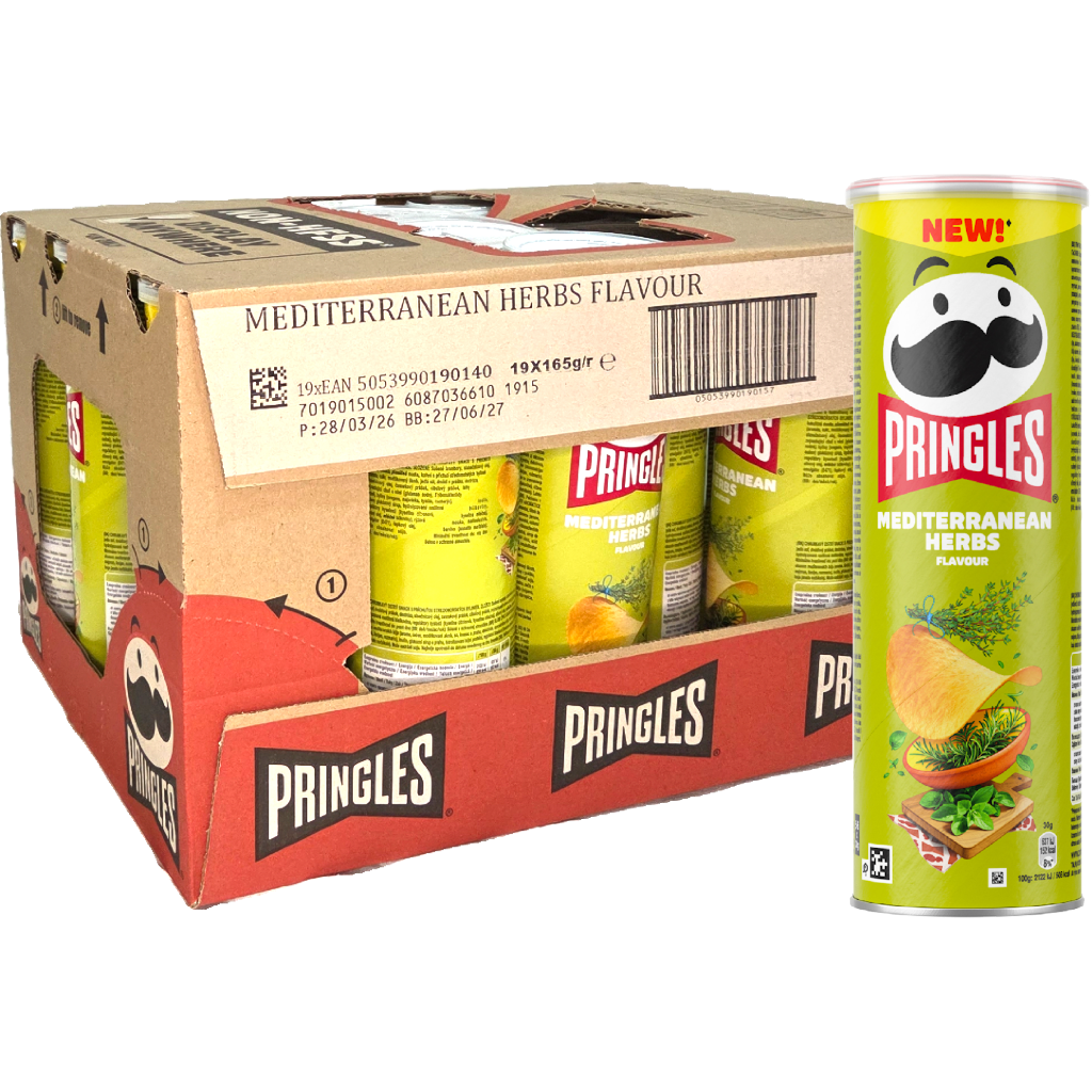 Pringles Mediterrean Herbs 165g Pringles Mediterrean Herbs 165g