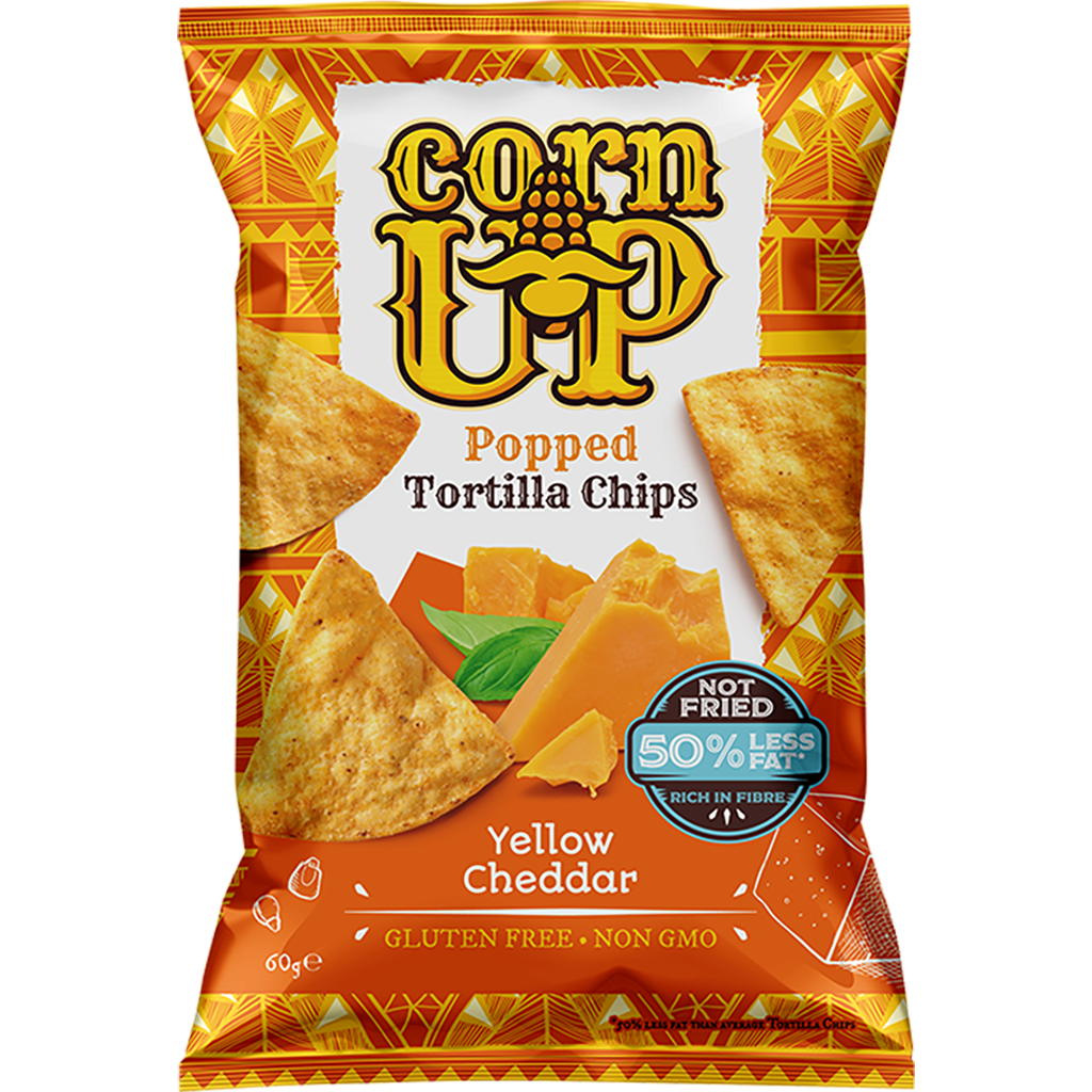 Rice Up! CornUP! Tortilla Chips, Cheddarsajt ízesítéssel, 60g