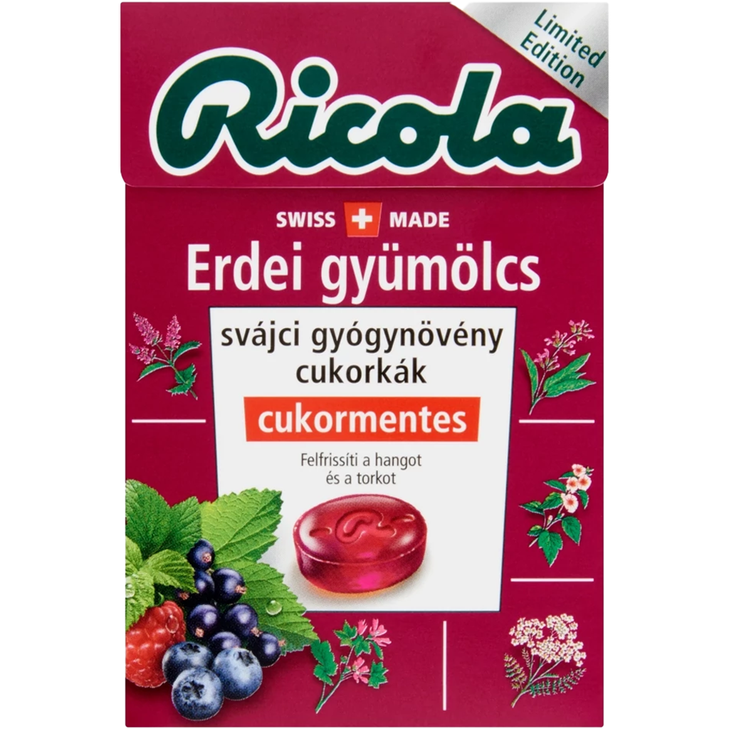 Ricola Erdei gyümölcsös cukorka 40g