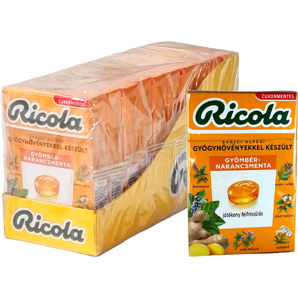 Ricola Gyömbéres-Narancsos cukorka 40g Ricola Gyömbéres-Narancsos cukorka 40g