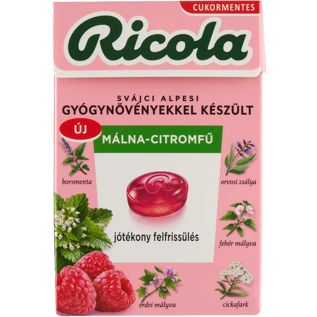 Ricola Málnás-Citromfüves cukorka 40g
