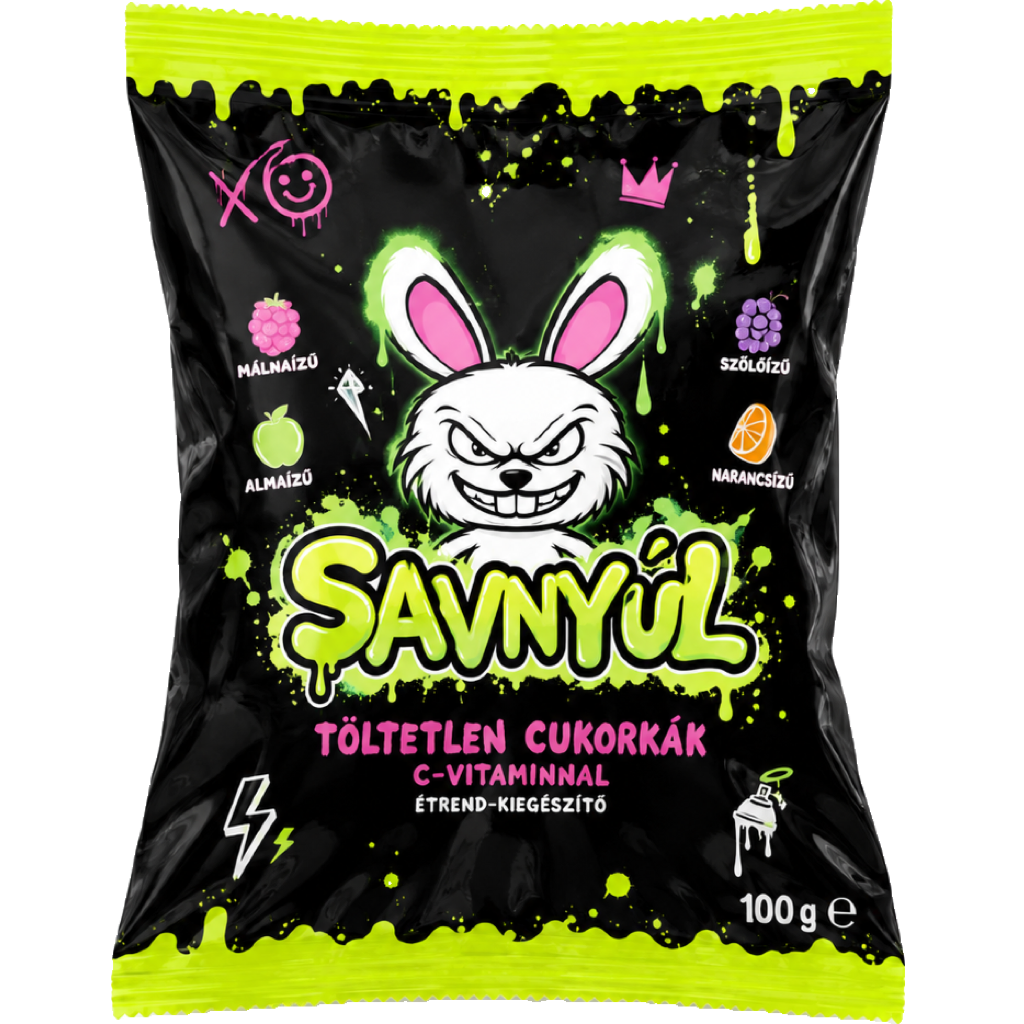 Savnyúl töltetlen keménycukorka C-Vitaminnal 100g Savnyúl töltetlen keménycukorka C-Vitaminnal 100g