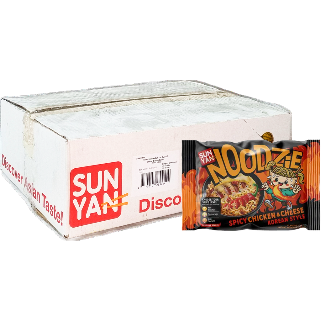 SunYan NOODZIE instant tészta pikáns csirke & sajt 120g
